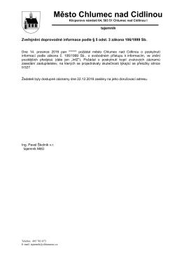 Zveřejněn&iacute; doprovodn&eacute; informace