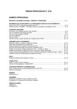 Obsah zpravodaje č. 3/2016 - Sdružení pro výstavbu silnic Praha
