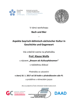 Bach und Bier - Aspekte bayrisch-b&ouml;hmisch