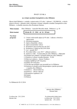 Zastupitelstvo obce 28.12.2016