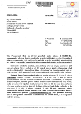 Ministerstvo ŽP, Posuzování vlivů na ŽP podle