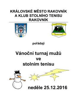 Vánoční turnaj mužů v Rakovníku dne 25.12.2016