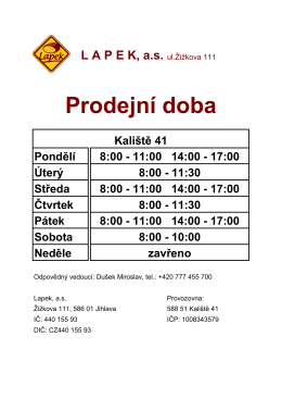 Nová prodejní doba