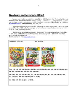 Novinky antikvari&aacute;tu KING