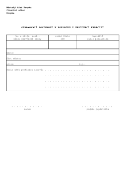 FORMUL\301\330 oznamovac\355 povinn. k popl. z ub