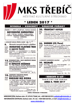 N&Aacute;RODN&Iacute; DŮM, Karlovo n&aacute;m. 47, 674 01 Třeb&iacute;č, tel.: +420 568 610