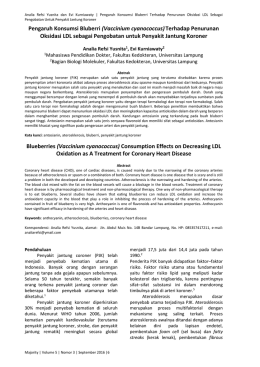 Pengaruh Konsumsi Bluberri (Vaccinium cyanococcus)Terhadap