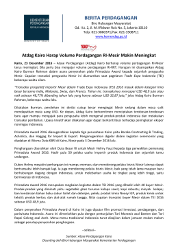 DownloadAtdag Kairo Harap Volume Perdagangan RI