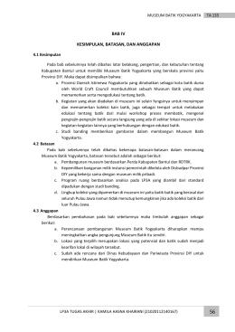 BAB IV KESIMPULAN, BATASAN, DAN ANGGAPAN