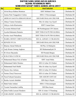 DAFTAR NAMA SISWA KELAS KHUSUS KLINIK PENDIDIKAN