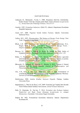 DAFTAR PUSTAKA Andayani, R., Maimunah., Yovita, L. 2008