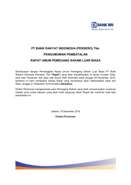 Pengumuman Pembatalan RUPSLB 2016 - Website Bahasa