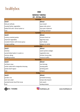 HB4 WEEKLY MENU