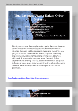 Tiga Layanan Utama Dalam Cyber Notary