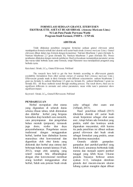 Formulasi Sediaan Granul Efervesen Ekstrak Etil Asetat Buah Sirsak