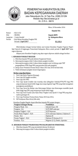 surat edaran kp periode 1 april 2017 - BKD Blora