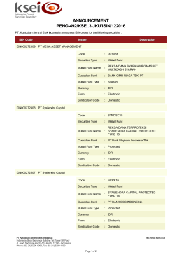 ANNOUNCEMENT PENG-492/KSEI.3.JKU/ISIN/122016