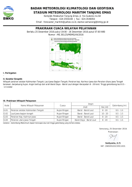 Prakiraan Cuaca Wilayah Pelayanan - Maritim