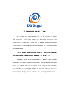 kueisioner penelitian - Universitas Esa Unggul