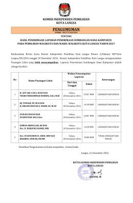 PENGUMUMAN - KPUD Kota Langsa