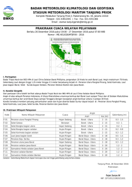 Prakiraan Cuaca Wilayah Pelayanan - Maritim