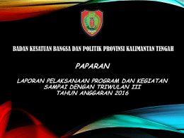pelaksanaan program dan kegiatan tahun 2014
