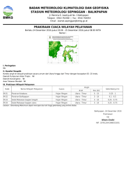 Prakiraan Cuaca Wilayah Pelayanan - Maritim