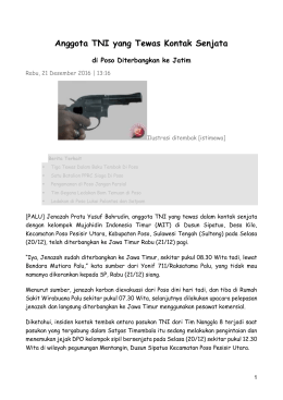 Anggota TNI yang Tewas Kontak Senjata