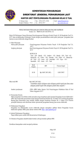 Pengumuman Portal R-58 - LPSE Kementrian Perhubungan