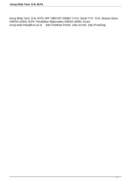 Aning Wida Yanti, S.Si, M.Pd