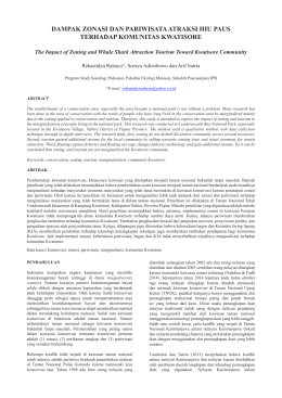 DAMPAK ZONASI DAN PARIWISATA ATRAKSI HIU PAUS