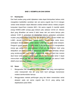 BAB V. KESIMPULAN DAN SARAN 5.1 Kesimpulan Dari hasil