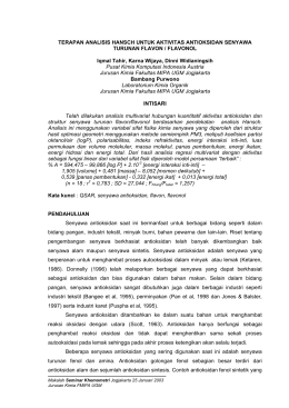 TERAPAN ANALISIS HANSCH UNTUK AKTIVITAS ANTIOKSIDAN