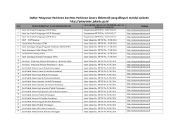 Daftar Pelayanan Perizinan dan Non Perizinan Secara Elektronik