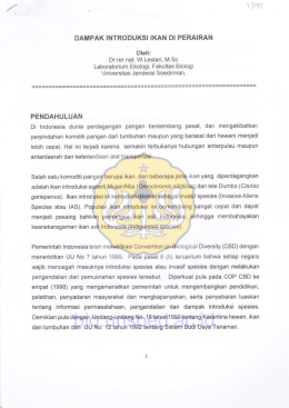 Dampak Introduksi Ikan di Pedesaan-