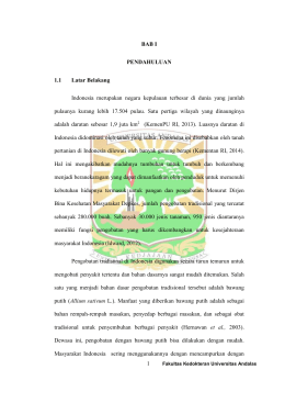 BAB I PENDAHULUAN 1.1 Latar Belakang Indonesia merupakan