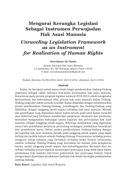 Mengurai Kerangka Legislasi Sebagai Instrumen Perwujudan Hak