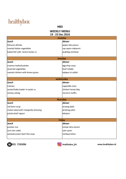 WEEKLY MENU HB3