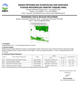 Prakiraan Cuaca Wilayah Pelayanan - Maritim