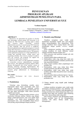 penyusunan program aplikasi administrasi penelitian