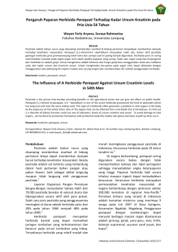 Pengaruh Paparan Herbisida Paraquat Terhadap Kadar Ureum