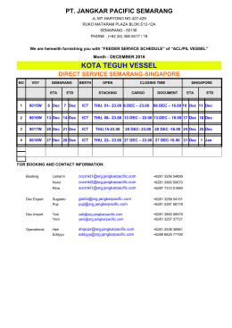 kota teguh vessel direct service semarang