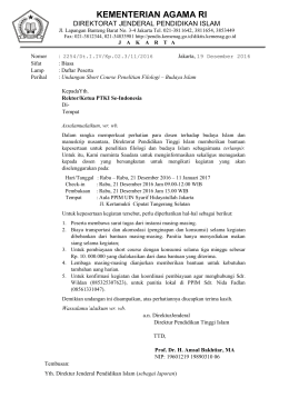 1. Undangan Short Course - Diktis Kemenag