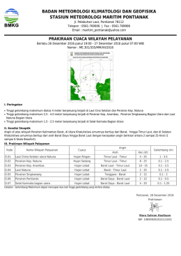 Prakiraan Cuaca Wilayah Pelayanan