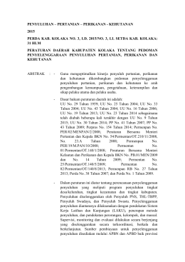 kehutanan 2015 perda kab. kolaka no. 3, ld. 2015/no. 3, ll setda kab