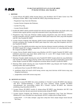 Syarat dan Ketentuan Fasilitas Layanan Setoran Bundel
