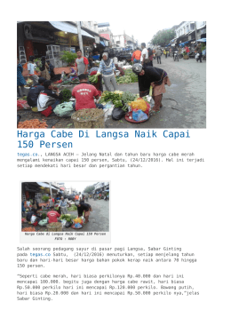 Harga Cabe di Langsa Naik Capai 150 Persen