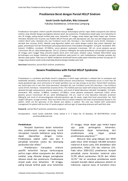 Preeklamsia Berat dengan Parsial HELLP Sindrom Severe