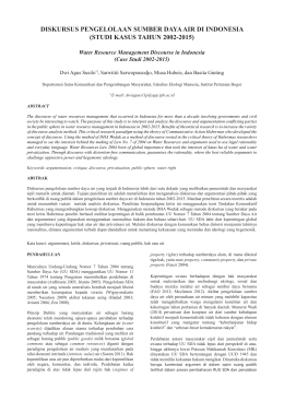 diskursus pengelolaan sumber daya air di indonesia