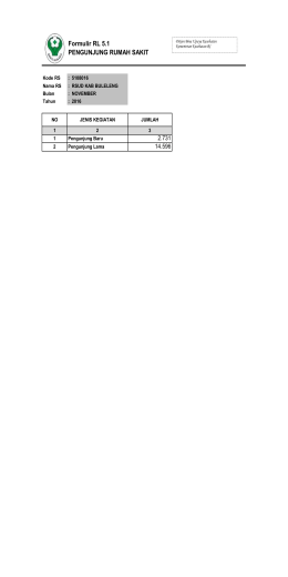 Formulir RL 5.1 PENGUNJUNG RUMAH SAKIT